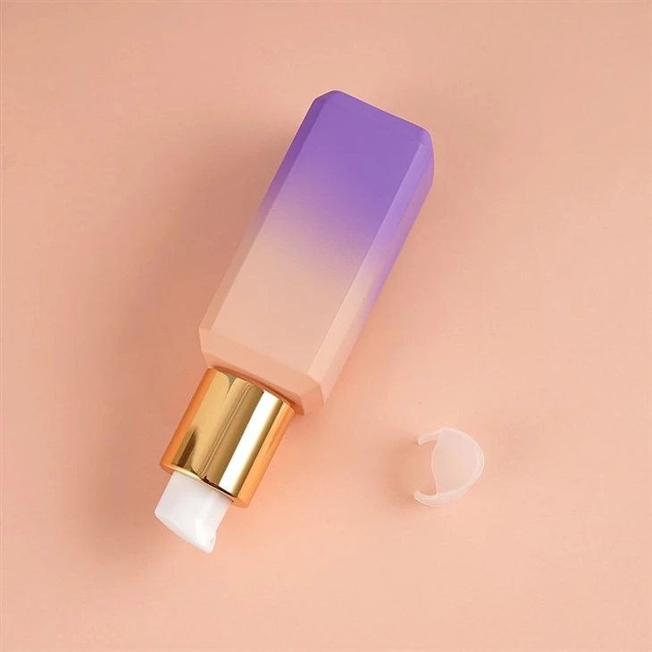 Gradient Color Printing Skincare Container Lotion Liquid Foundation Bottle With Lotion Pump