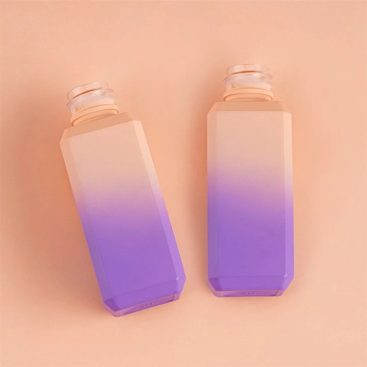 Gradient Color Printing Skincare Container Lotion Liquid Foundation Bottle With Lotion Pump