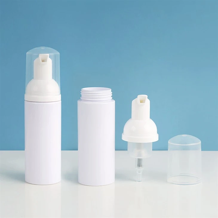 White Plastic Lash Face Cleanser Foam Bottle